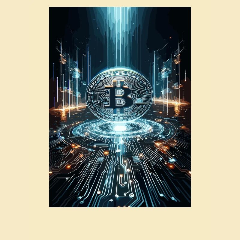 Futuristic Bitcoin Digital Artwork