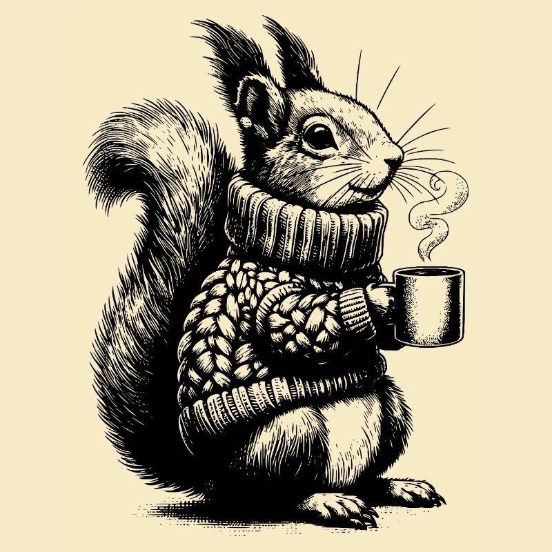 Squirrel with tea
