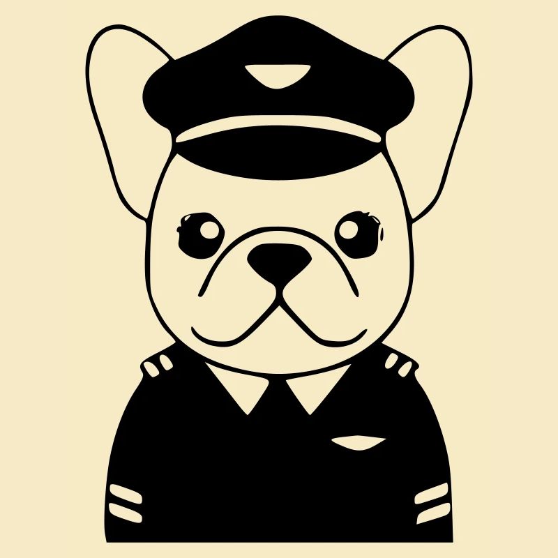 Frenchie Pilot Uniform Schwarz