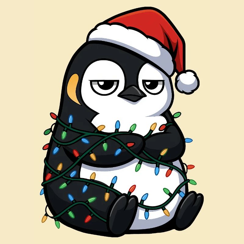 Grumpy Penguin Christmas Clumsy Santa Verhed