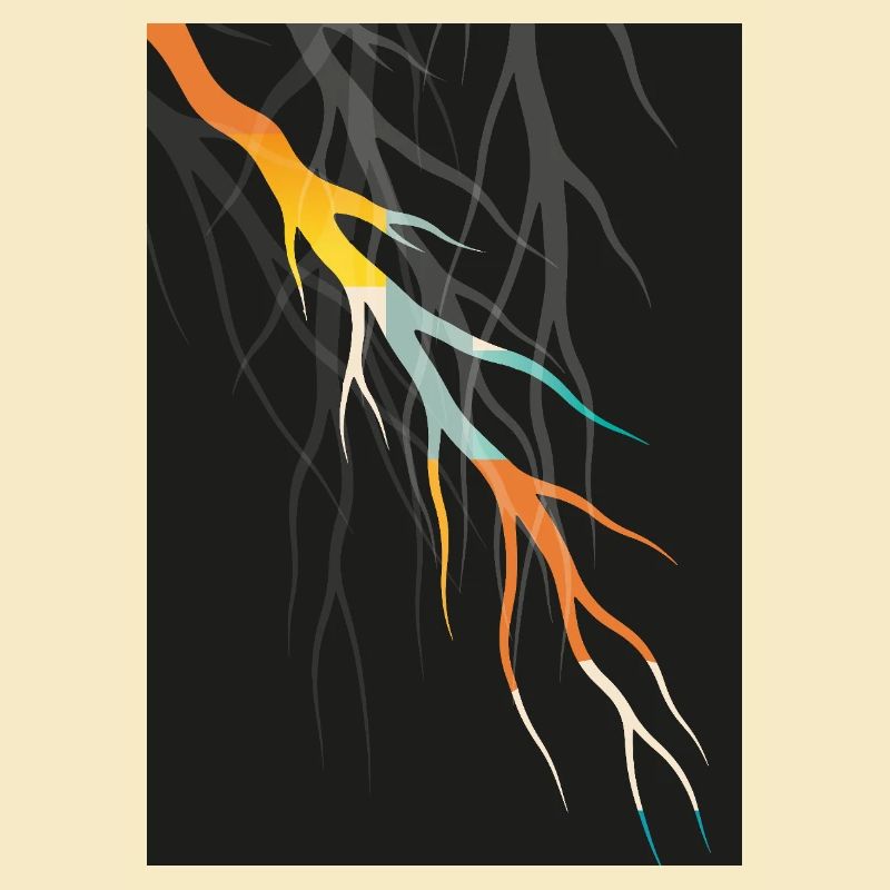 Abstract Root Art Geometric Modern Art