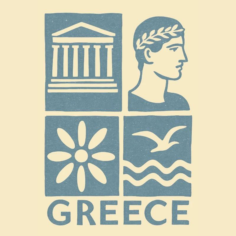 Conception des Carrés des Icônes de Grèce