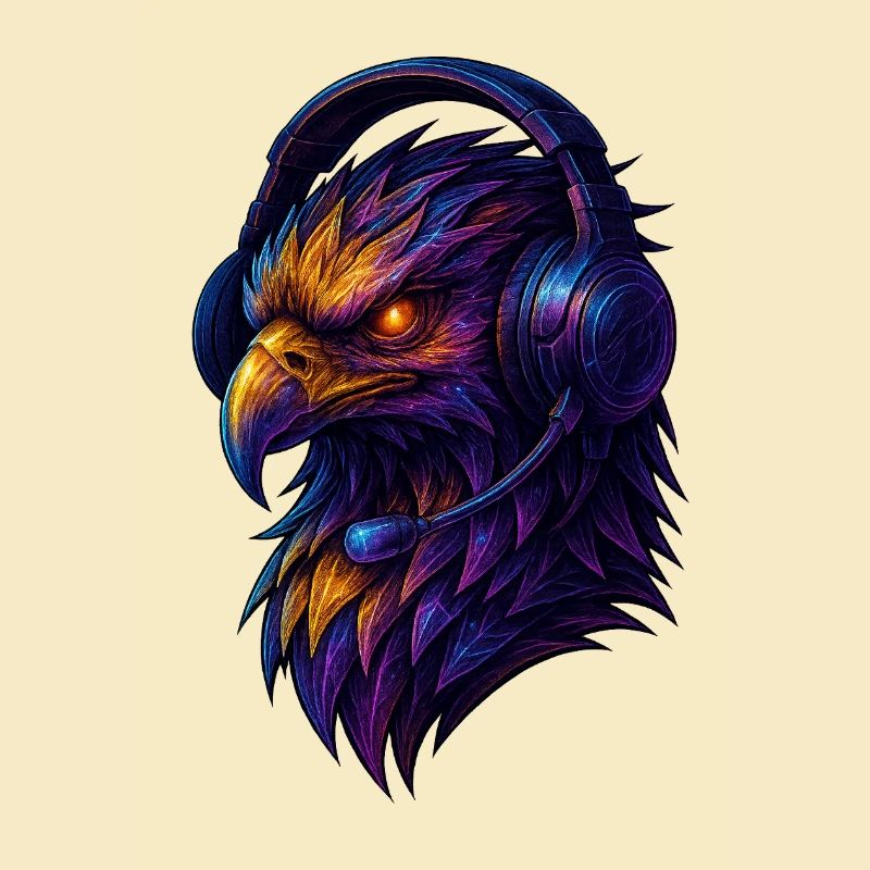 Neonadler mit Headset