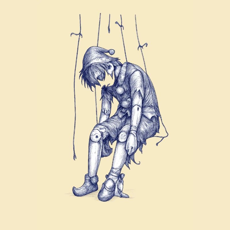 Image de marionnette bleue