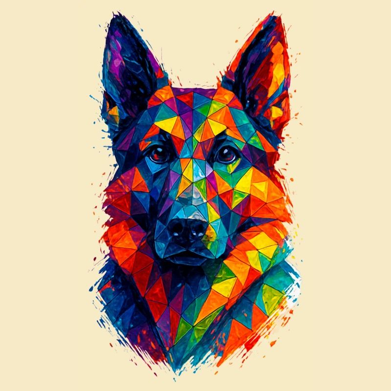 German Shepherd Geometric Art