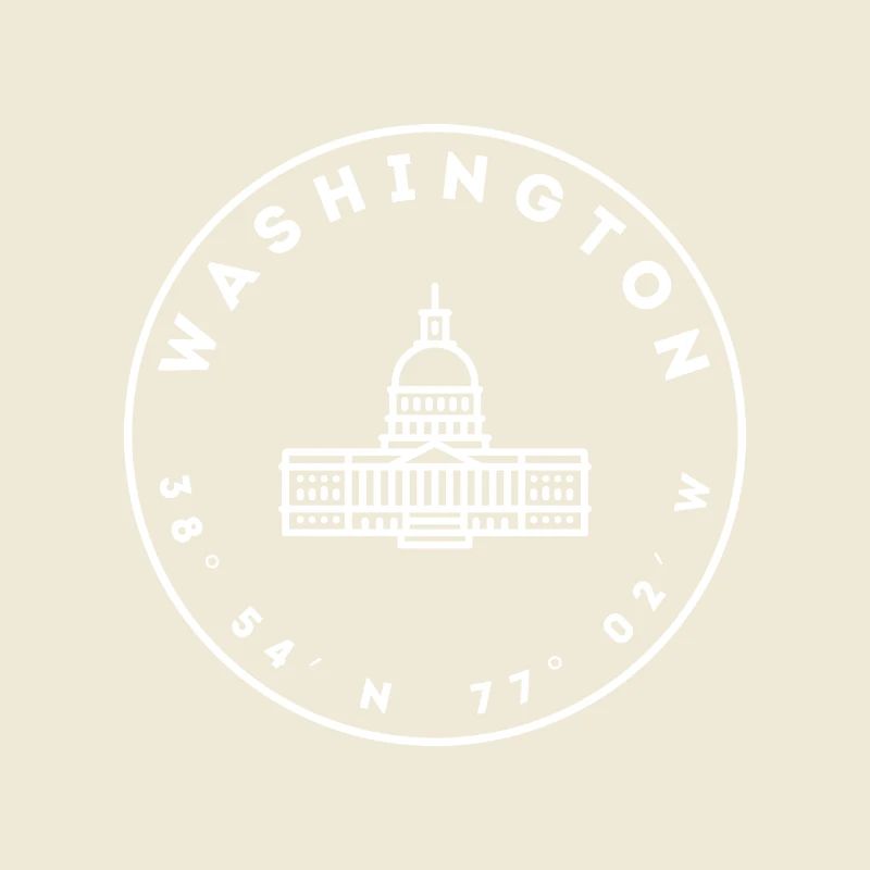 Washington DC with Capitol and coordinates