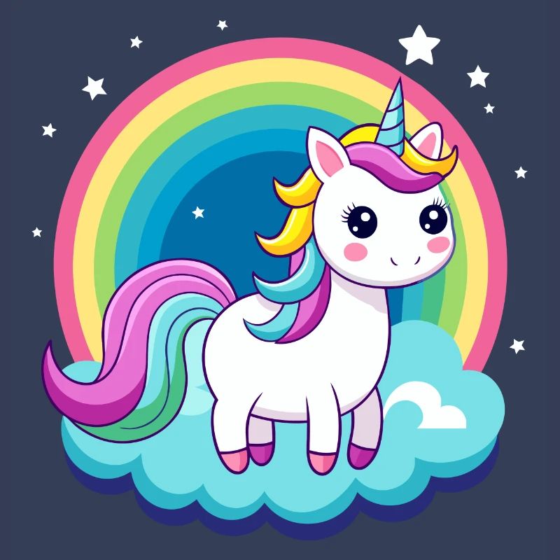 Süßes Regenbogen-Einhorn