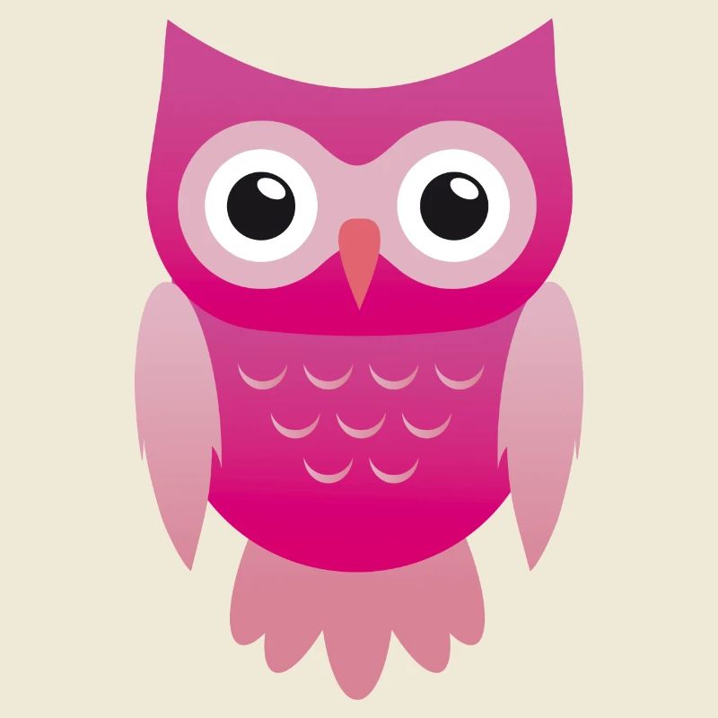 Comic Eule pink im Vector Design
