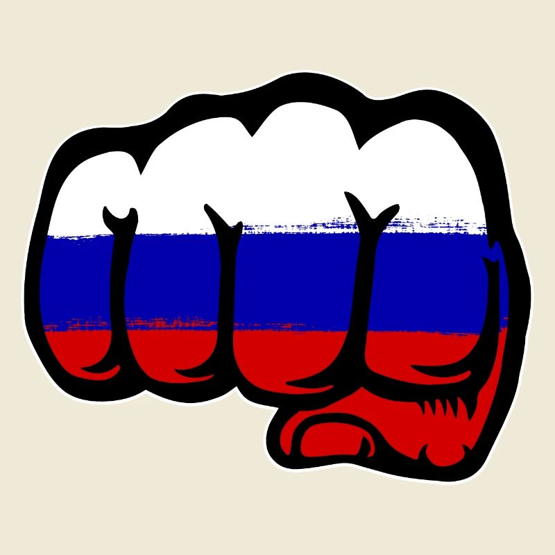 Drapeau de la Russie main poing