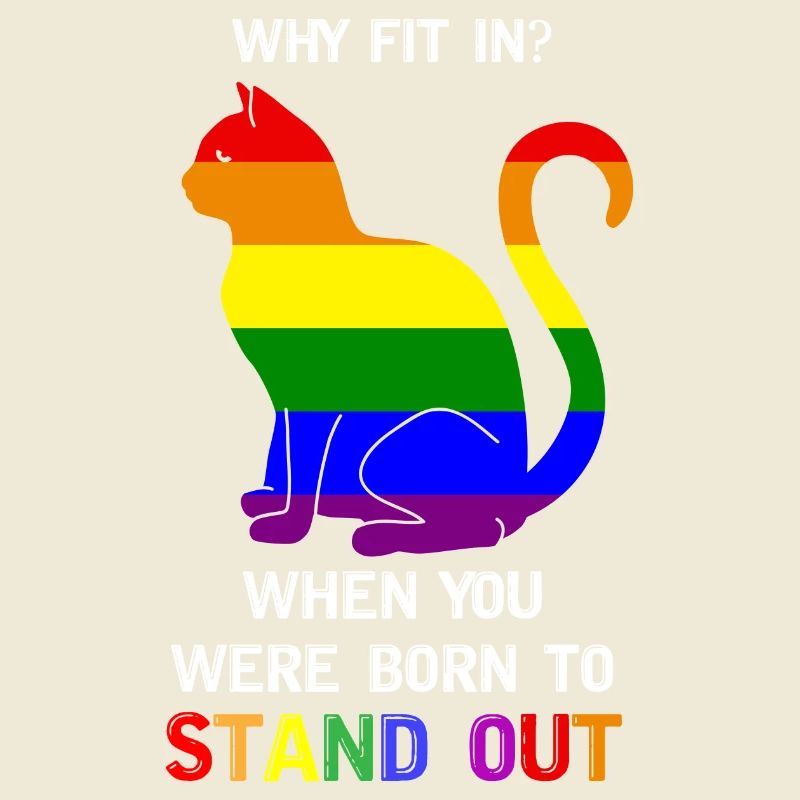 Drapeau arc-en-ciel LGBT Pride né pour se démarquer chat