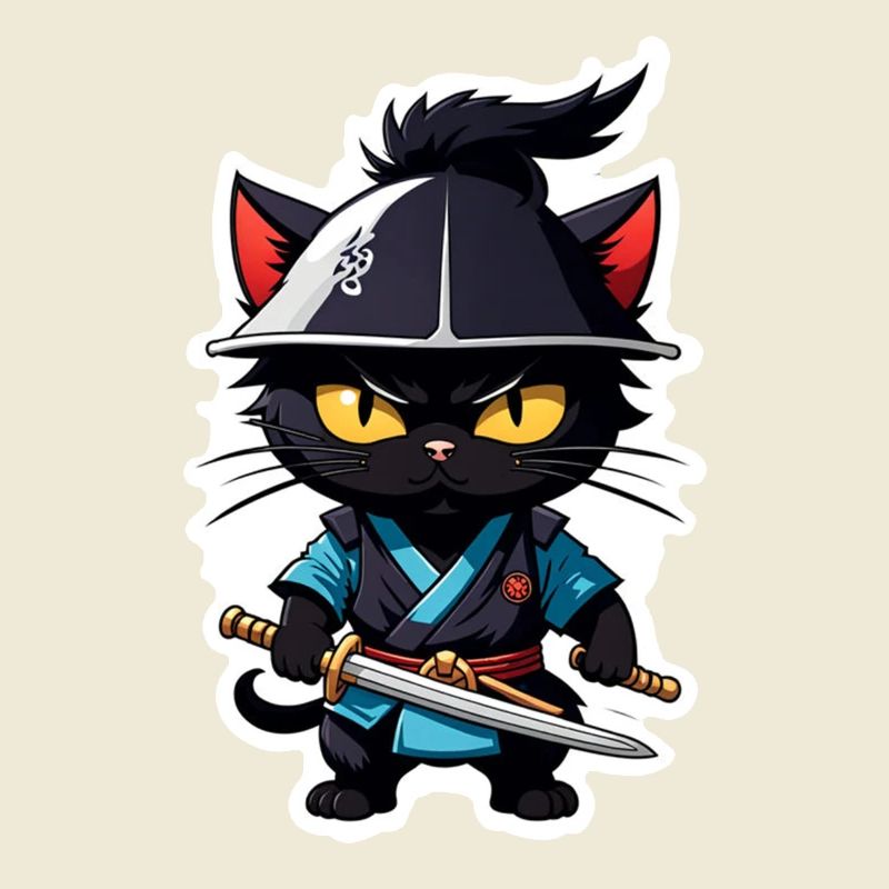 chat ninja - chaton samourai