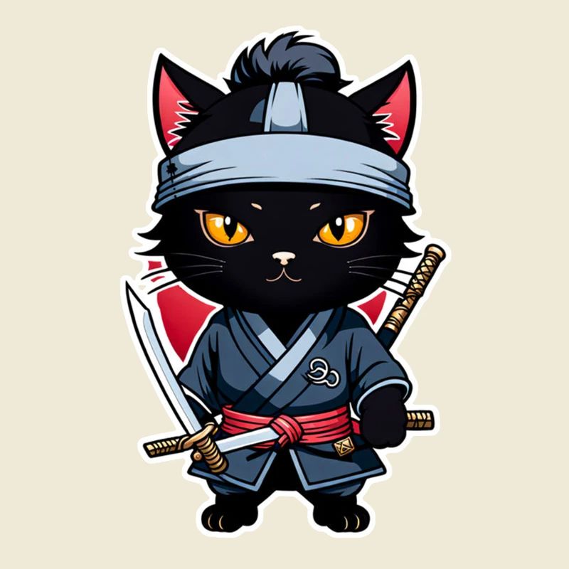 chat ninja - chaton samourai