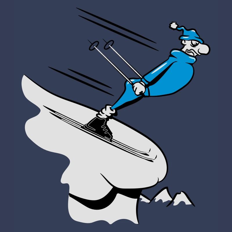 Winter Urlaub ski abfahrt witzig comic