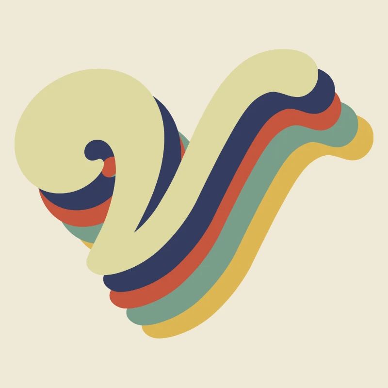 Retro-V-Buchstabe