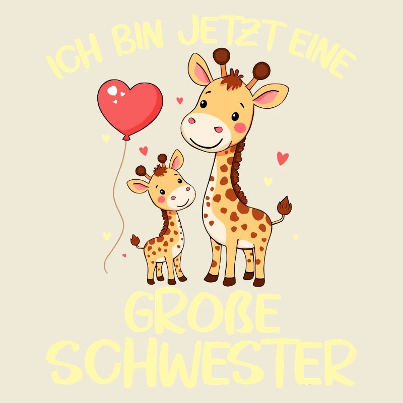Ich bin jetzt endlich eine große Schwester Giraffe