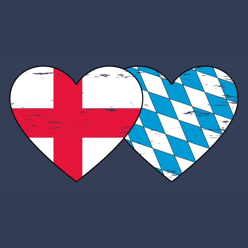 Angleterre Bavière Drapeau Coeur utilisé
