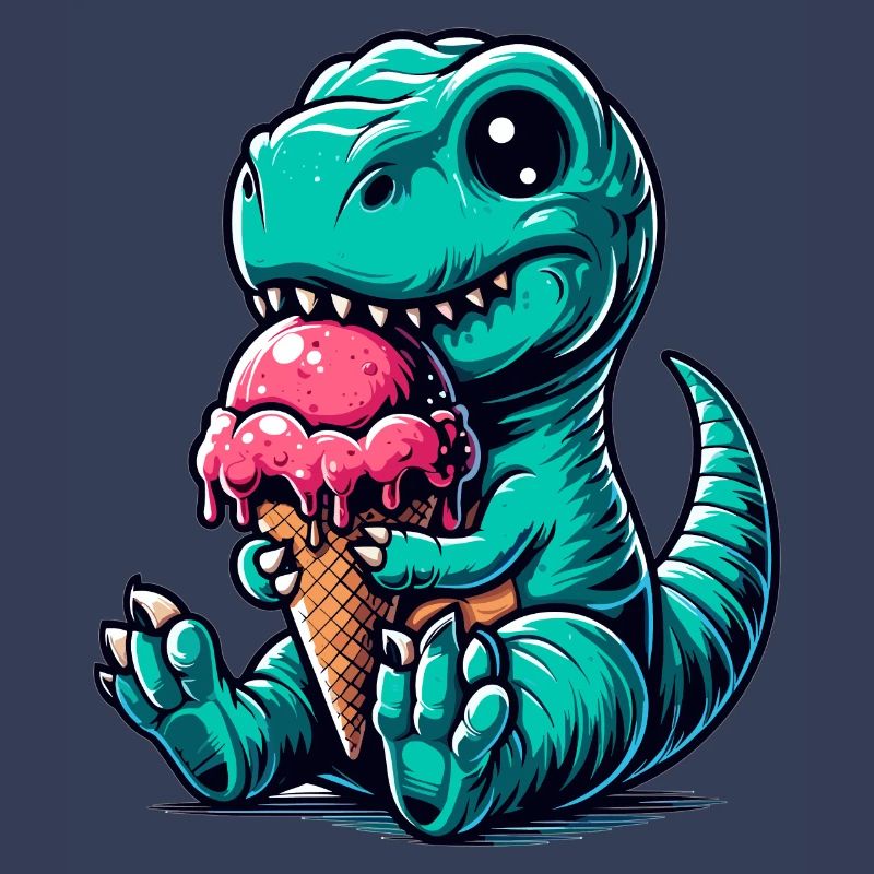 Süßer T-Rex mit Eis Dinosaurier Geschenk