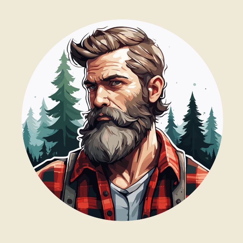 Lumberjack / Man / Beard / Forest / Shirt / Tree