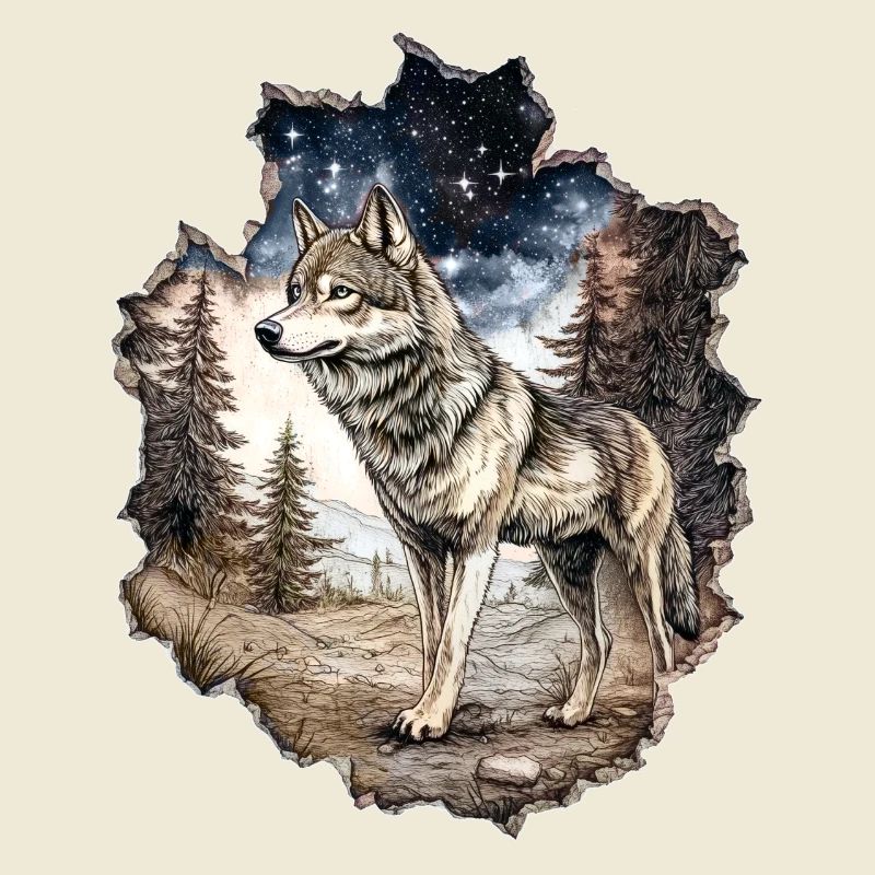 Wolf Sternenhimmel