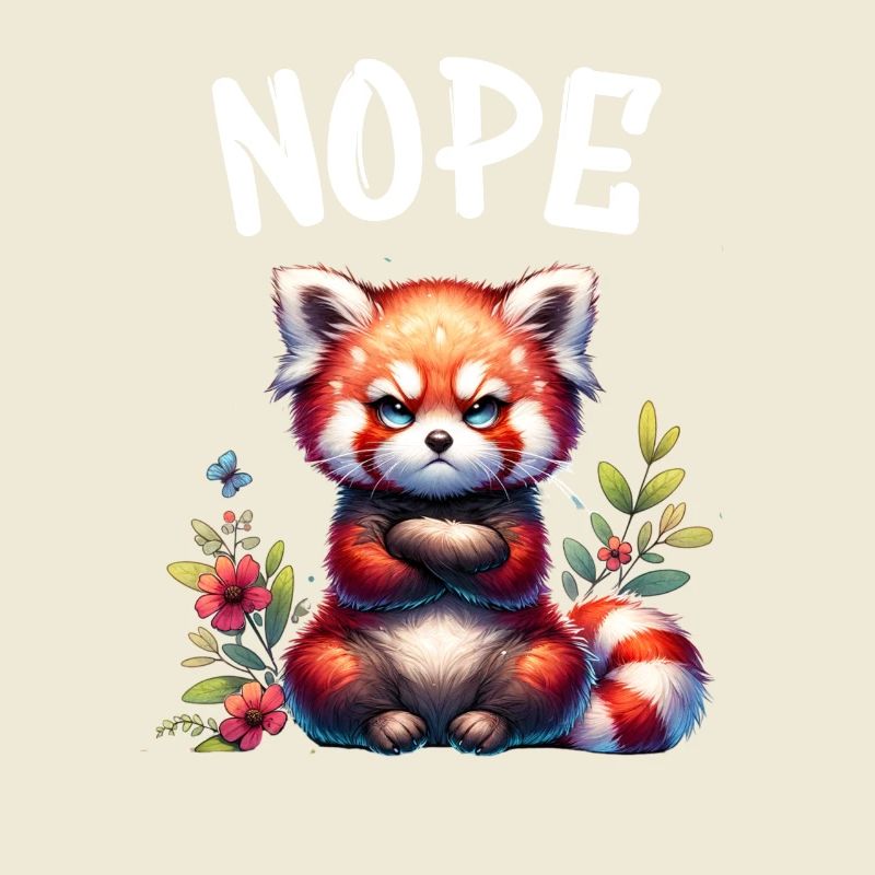Red Panda Funny Saying Nope Fire Fox