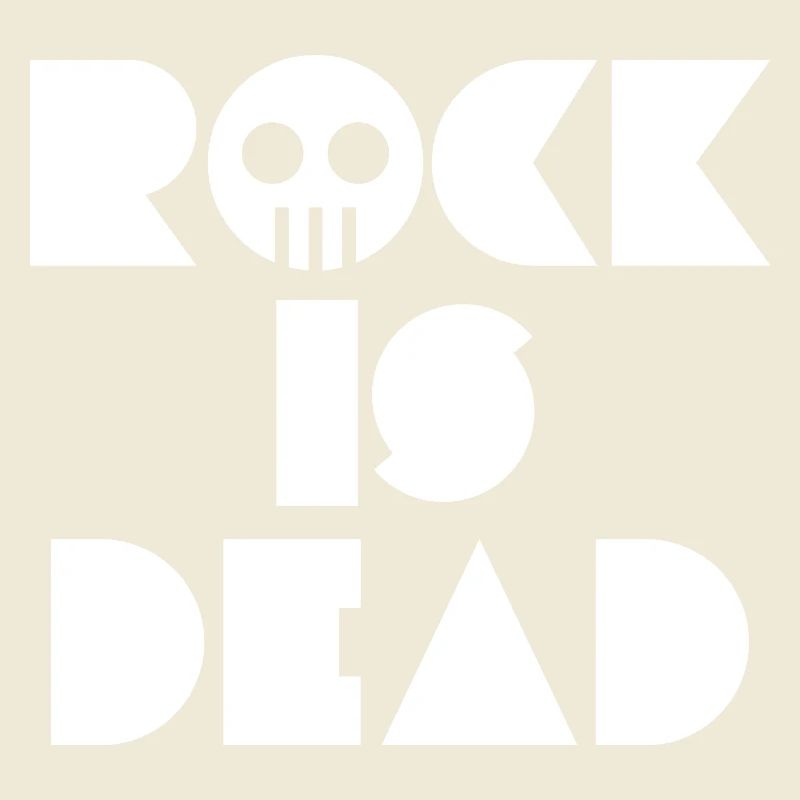 Rock Is Dead Skull Typography