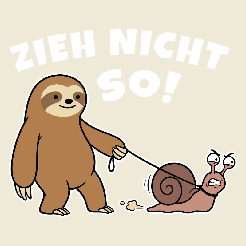 Don't pull like that! Sloth walks with snail