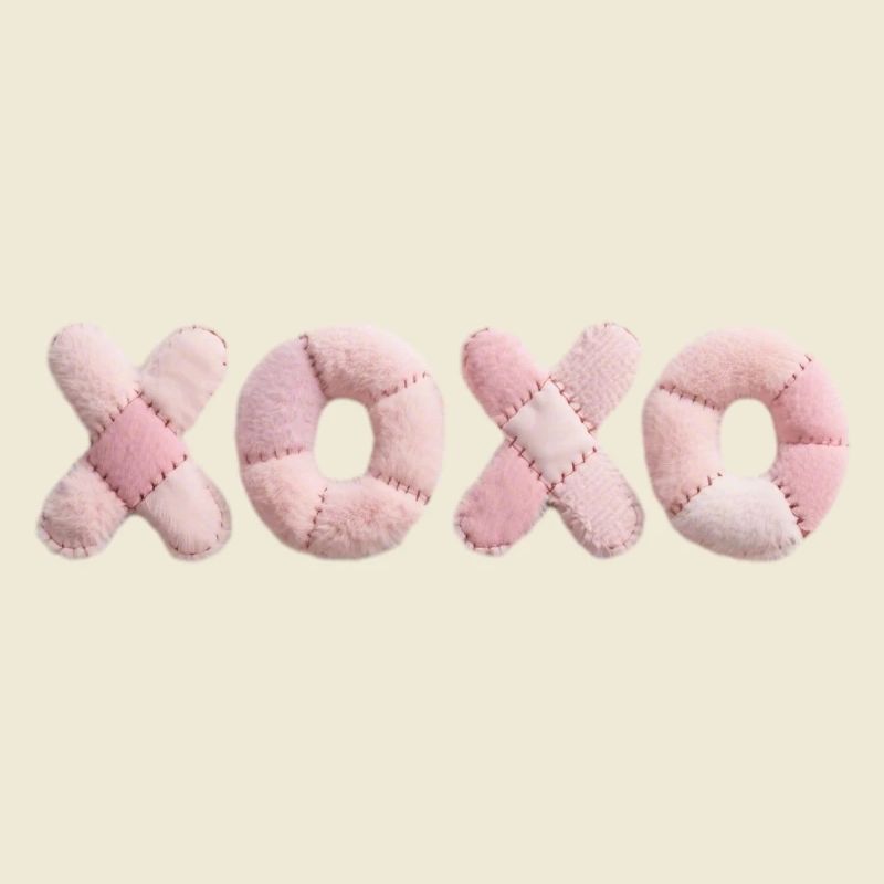 XOXO Design Pink en peluche patchwork
