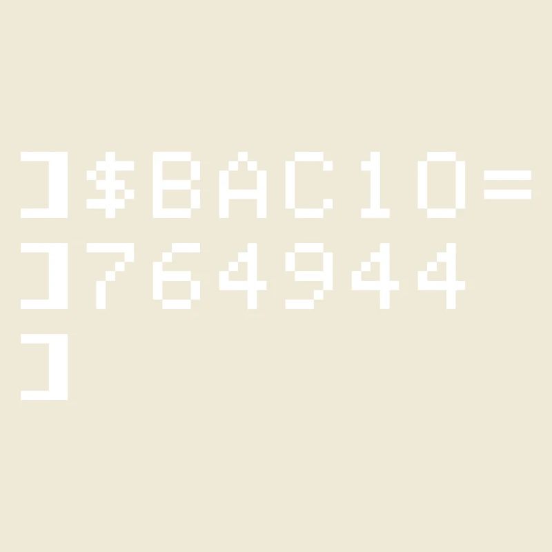 Bacio BAC10 8-bits Esadecimal Code Nerd Pixel Art