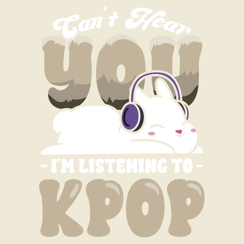 Kpop Hase mit Kopfhörern