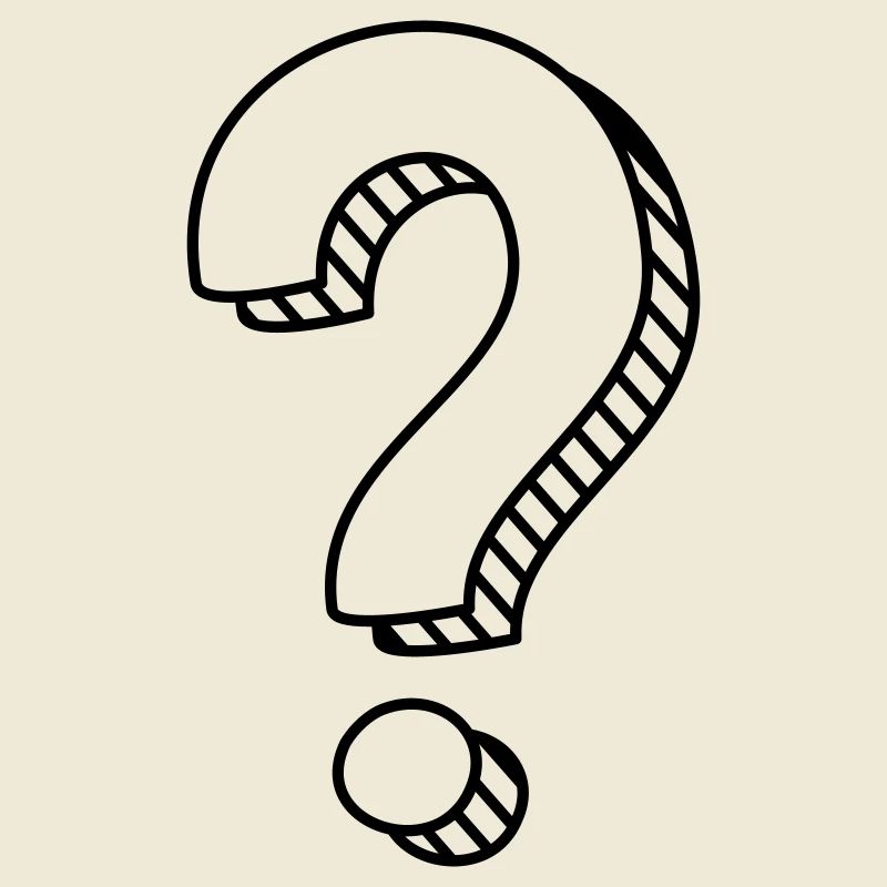 Fragezeichen mit Schatten einfarbig