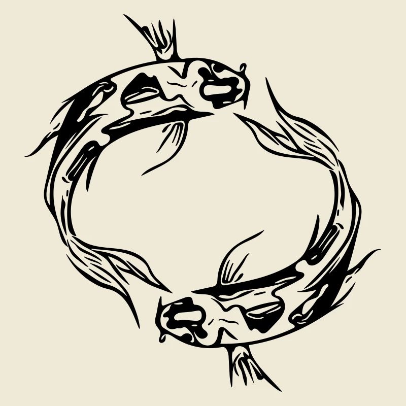 Deux poissons vector Koi Carpe