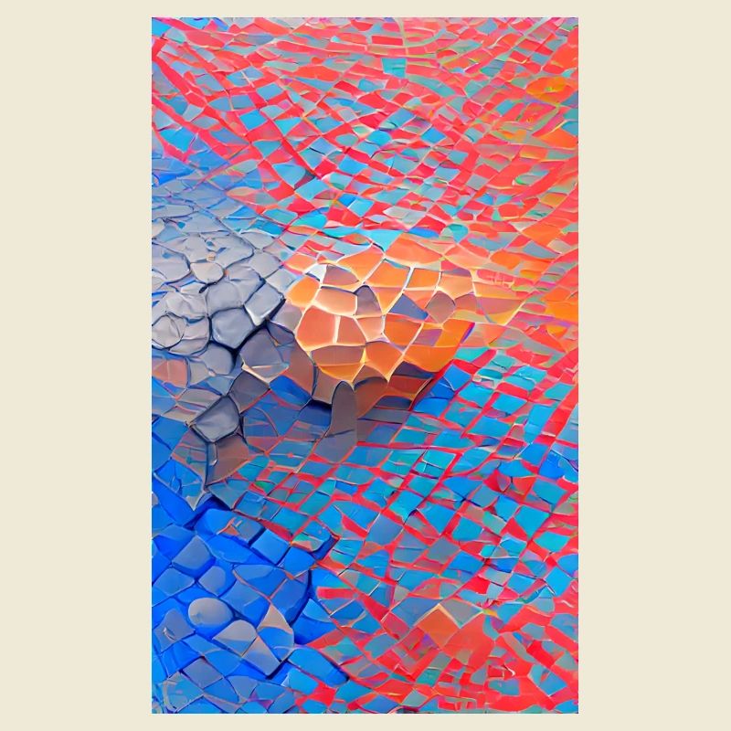 Vibrant 3D Pattern with Colorful Brick Like Blocks