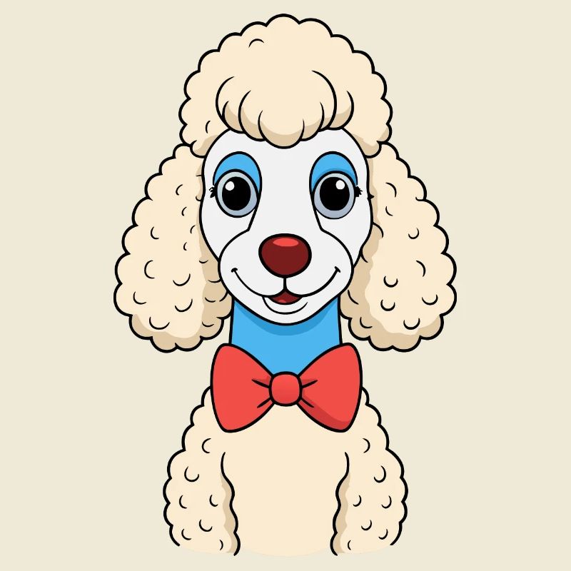 Caniche élégant avec noeud papillon