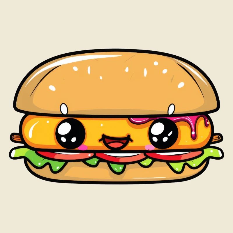 Burger avec un visage