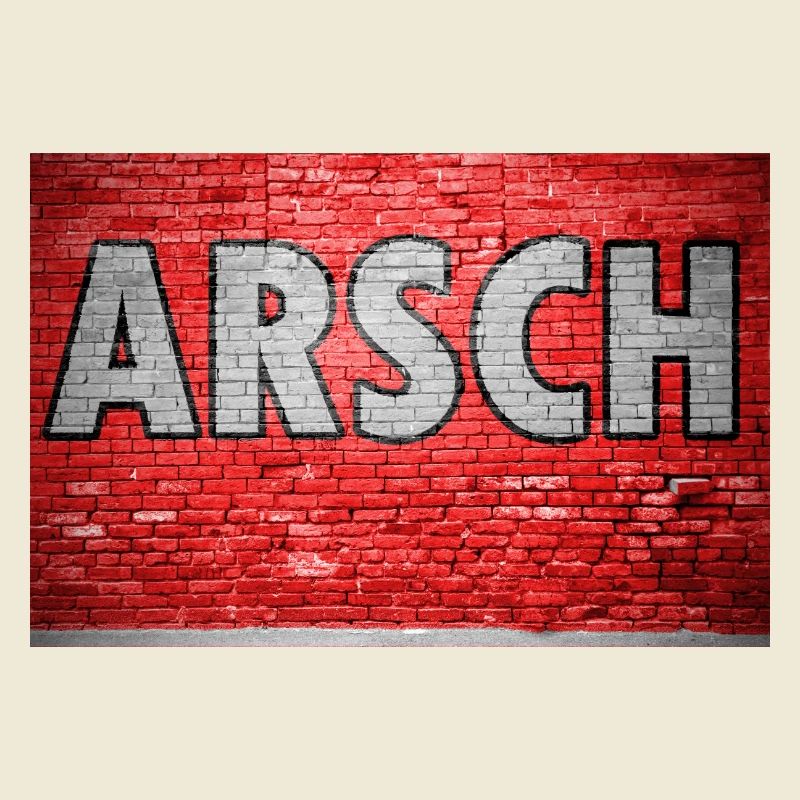 Graffiti de mur de briques de cul