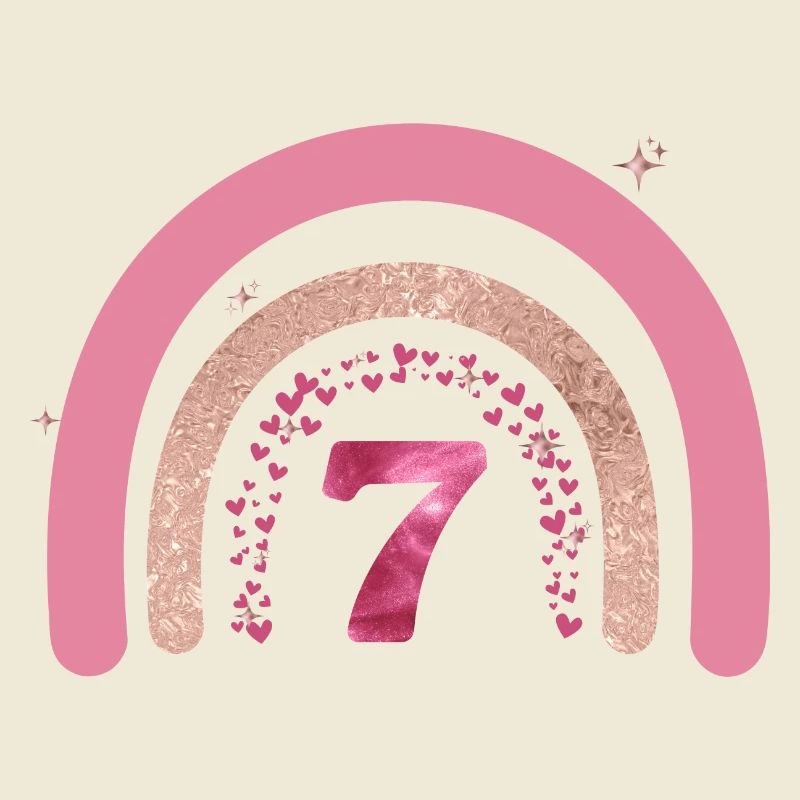 7. Geburtstag Regenbogen Rose