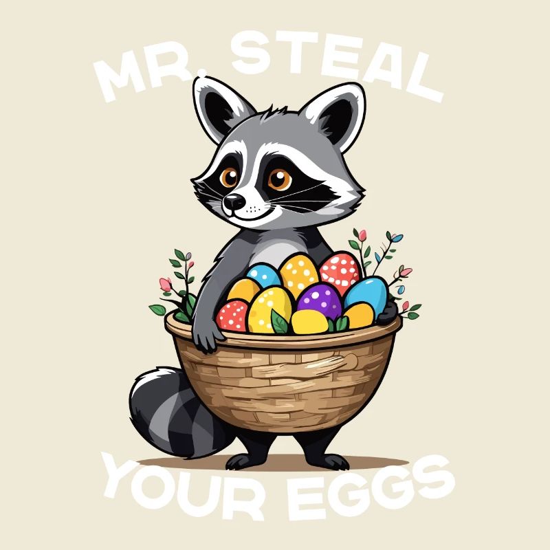 Funny Raccoon Easter Eggs Thief Design