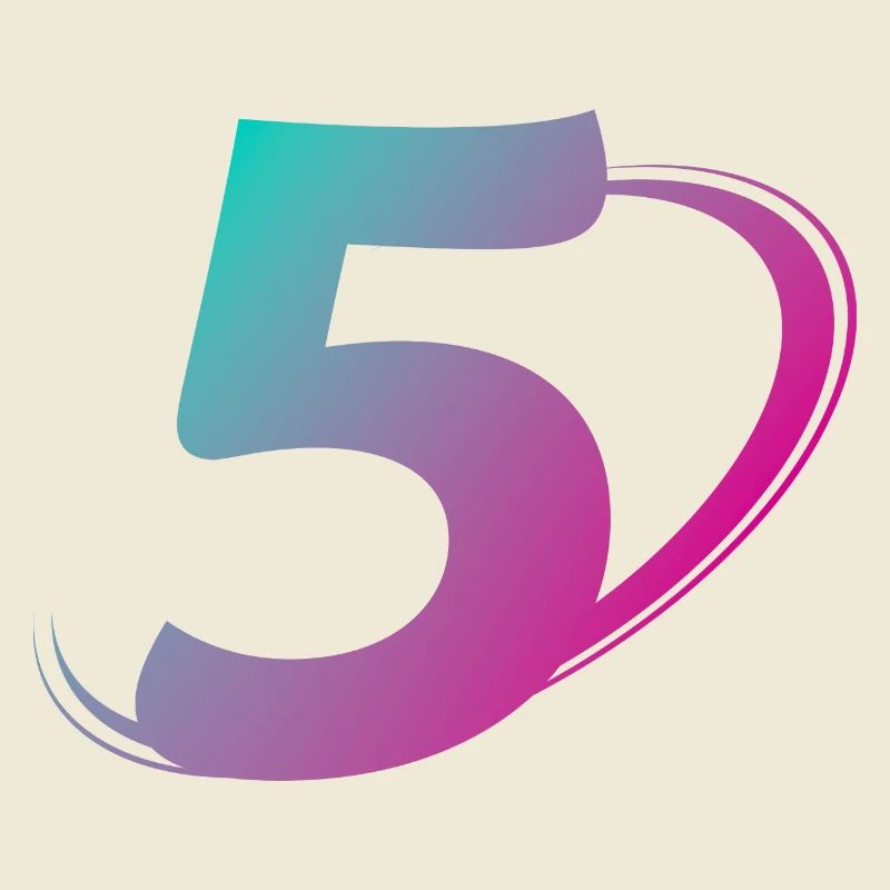 Numéro 5 multicolore