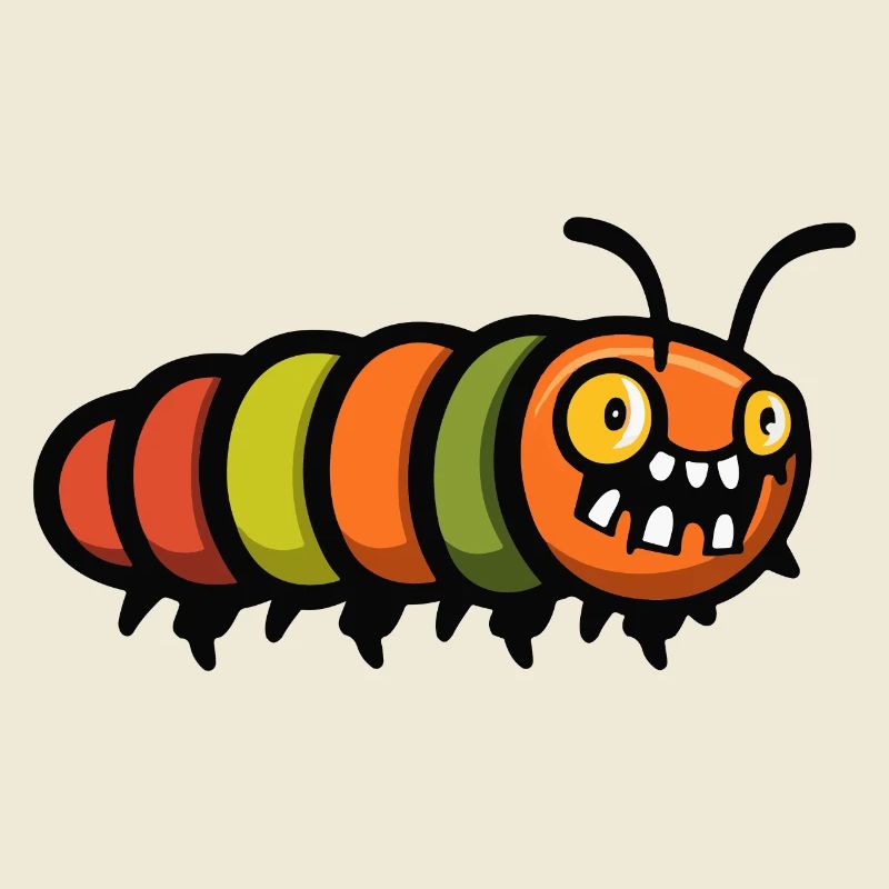 Worm Halloween Comic Funny
