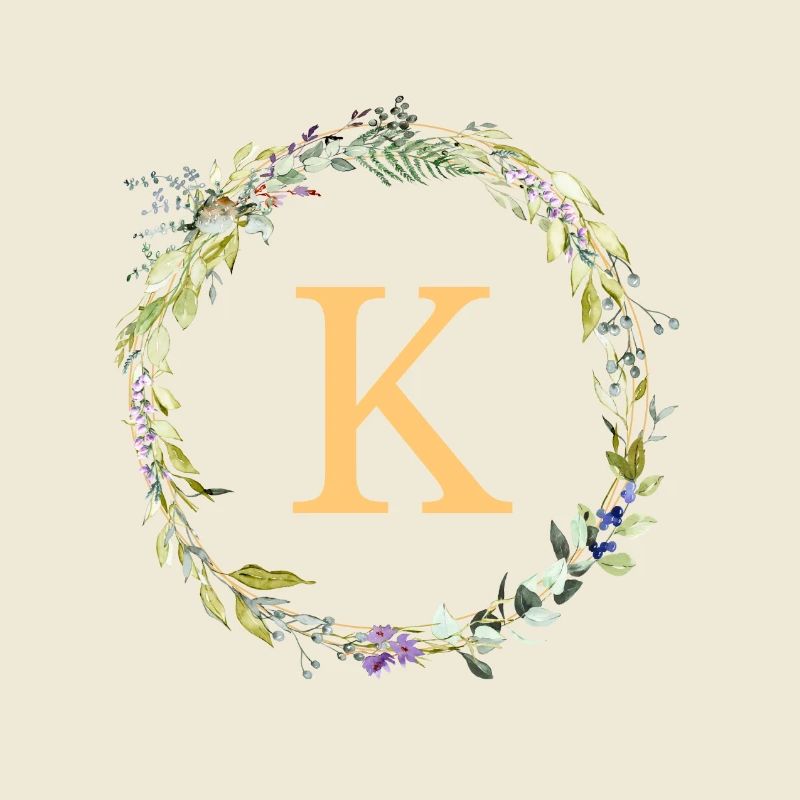 K Monogramm Eukalyptus-Kranz