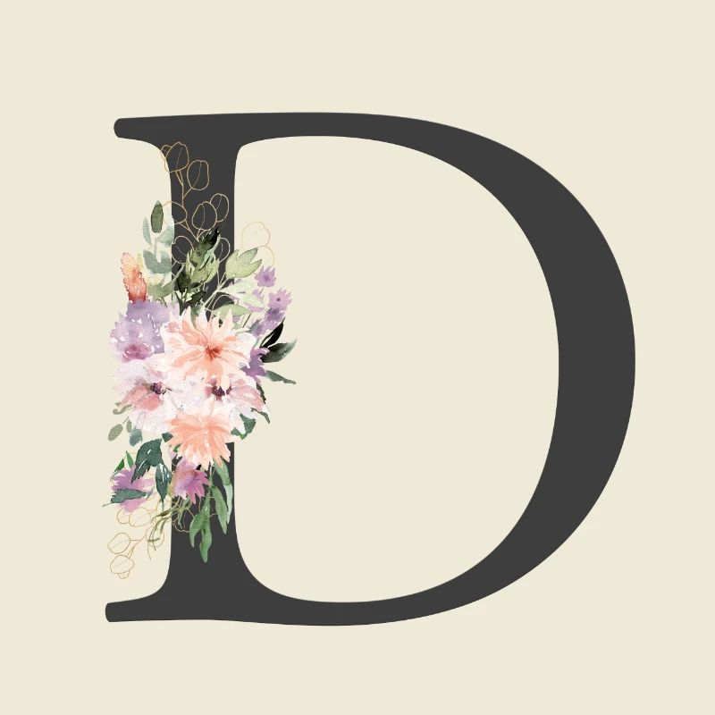 Lettre D, Monogramme, Fleurs
