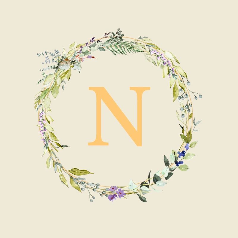 N Monogram Eucalyptus Wreath
