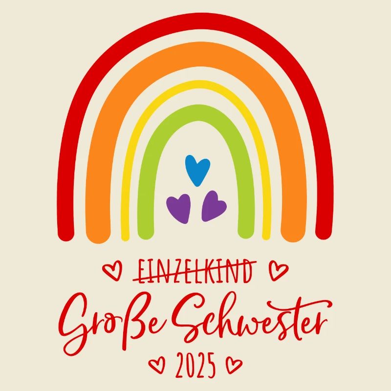 Boho Regenbogen Einzelkind Große Schwester 2025