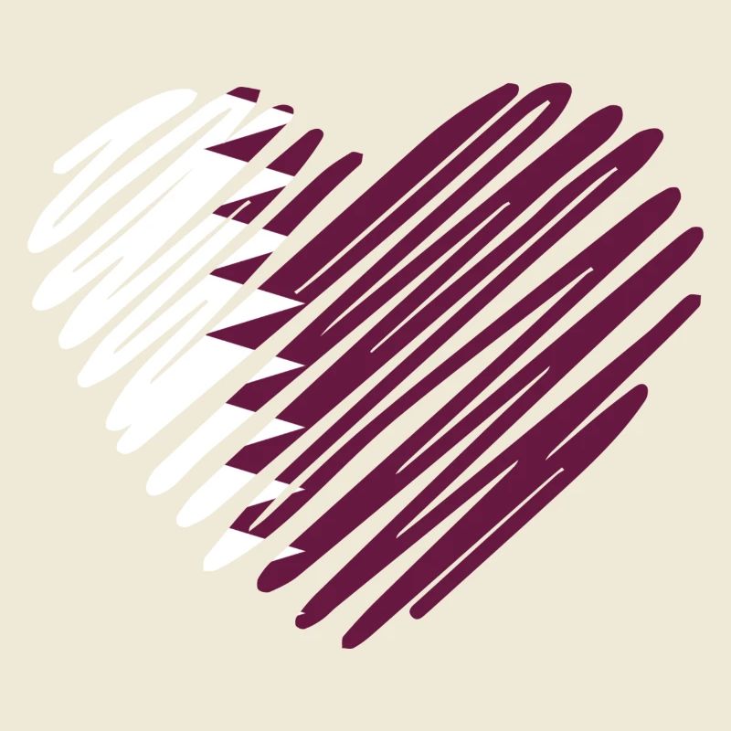 Drapeau du Qatar en forme de cœur - Proud Qatari Design