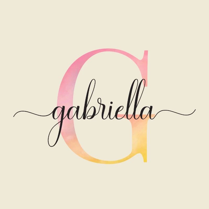 G| Monogramme | Nom | Gabriella |Aquarelle