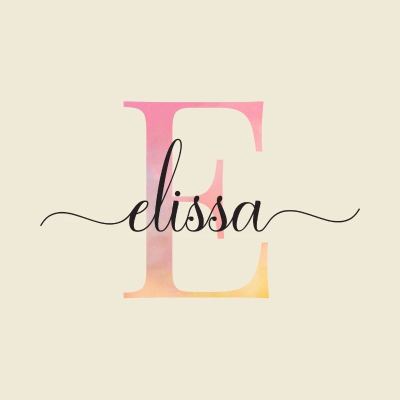 E| Monogramme | Nom | Elissa |Aquarelle