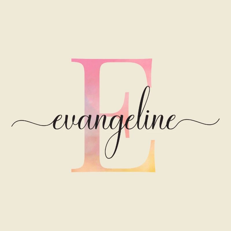 E| Monogramme | Nom | Evangelina |Aquarelle