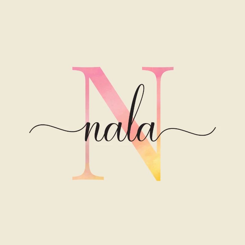 N | Monogramme | Nom | Nala |Aquarelle