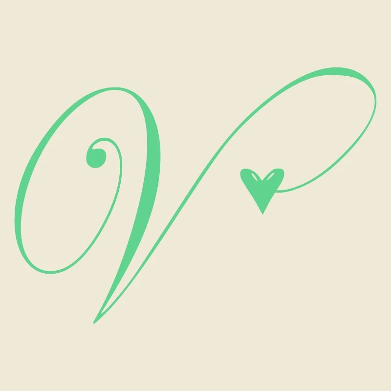 Monogramm V Herz Ranke