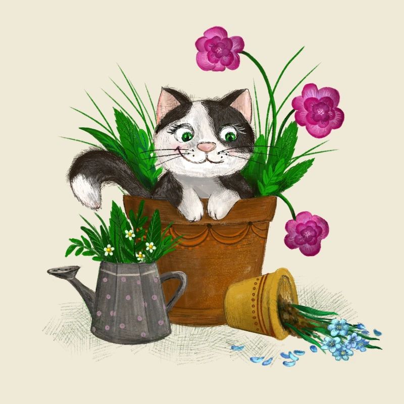 Chat dans le jardin